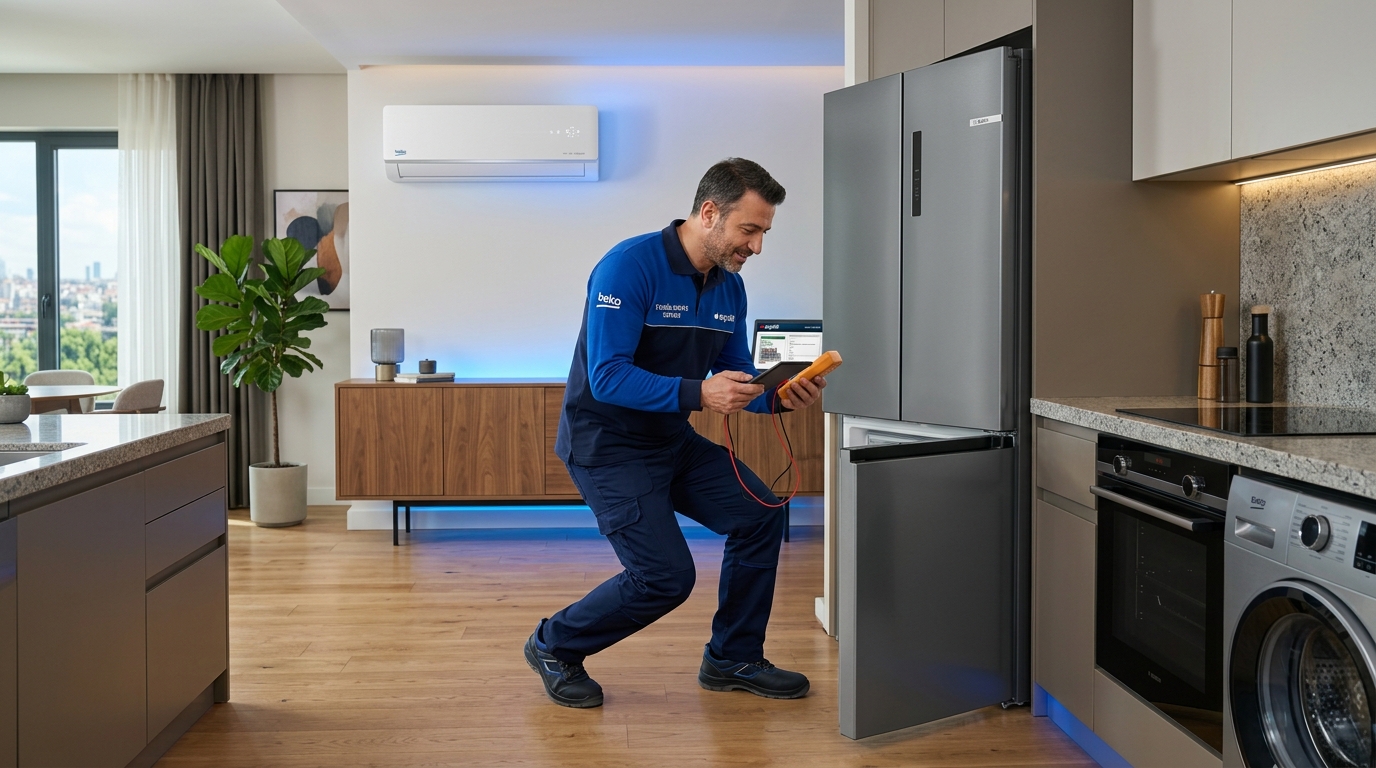 Arslan Teknik uzman teknisyeni teknik servis yaparken